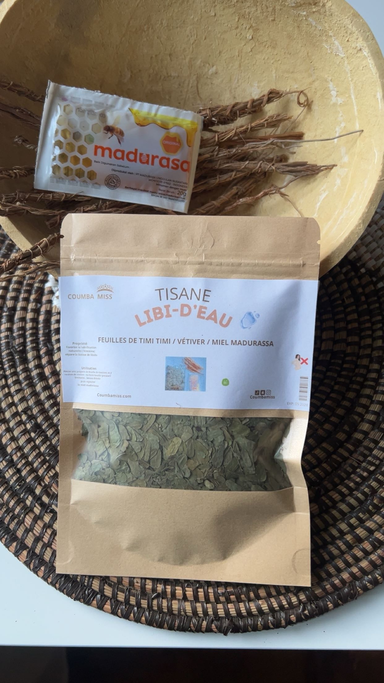 Infusion libido ( lubrifiant féminin) Timitimi / Miel Madurasa  / Racine de Vétiver